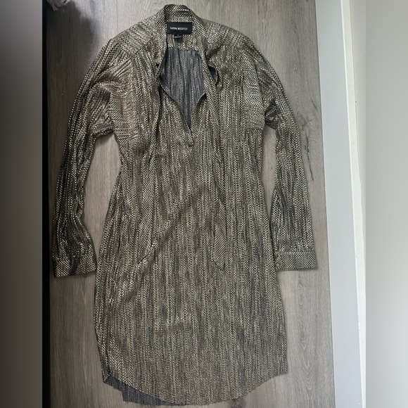 Sabina Musayev Gold and Silver Textured Dress - Picture 2 of 12